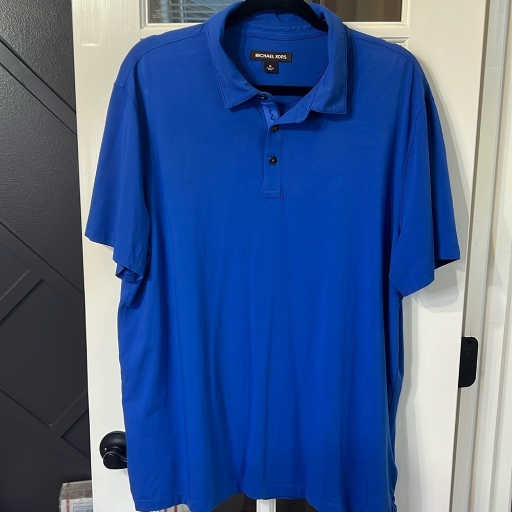 MICHAEL KORS MK Pima Cotton Polo Blue Size XL